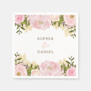 Rosa florales Hochzeitssemble Brautparty Napkins Serviette