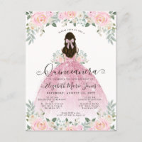Rosa Florales Kleid 15. Geburtstag Quinceanera