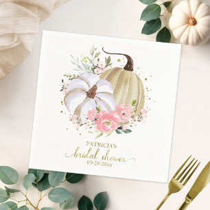 Rosa Florales Kürbis Hochzeitsdusche Serviette