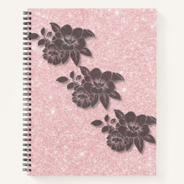 Rosa florales Notebook - Spiralband Notizbuch