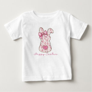Rosa florales Osterhase Coquette Schleife Baby T-shirt