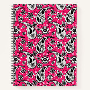 Rosa florales Paisley-Musterdesign Notizbuch