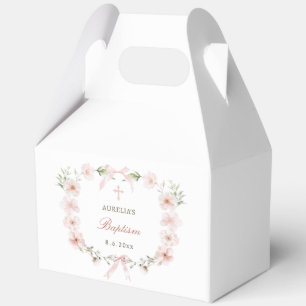 Rosa Florales Rahmen Taufgaube Geschenkschachtel