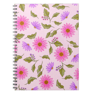 Rosa florales Spitzendaisy-Notizbuch Notizblock