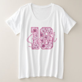 Rosa florales Sweet 16 Elegantes 16. Geburtstagsge Große Größe T-Shirt