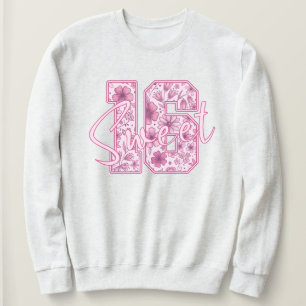 Rosa florales Sweet 16 Elegantes 16. Geburtstagsge Sweatshirt