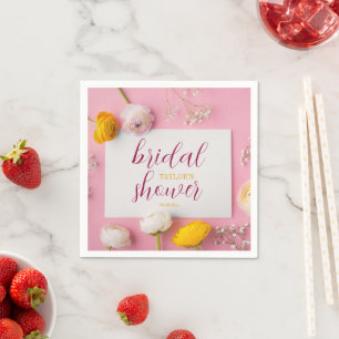 Rosa Florales Thema Brautparty Serviette