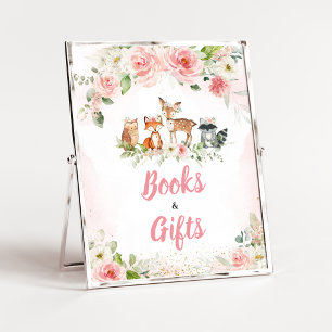 Rosa Florales Wald-Duschbücher und Geschenke Schil Poster