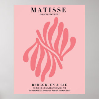 Rosa Floralposter im Matisse-Stil | Wandkunst Poster