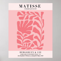 Rosa Floralposter im Matisse-Stil | Wandkunst
