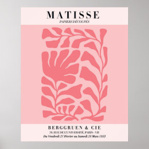 Rosa Floralposter im Matisse-Stil Wandkunst Poster