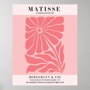 Rosa Floralposter im Matisse-Stil Wandkunst Poster