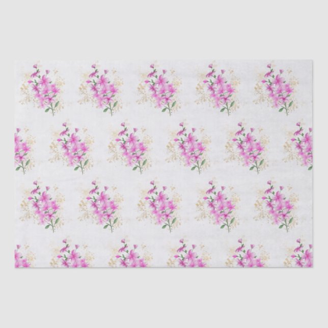 Rosa Florals Gold Details | Fröhlicher Muttertag Seidenpapier (Vorderseite)