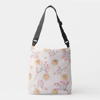 Rosa Florals in Gold-Spattern eingeprägt Print Tragetaschen Mit Langen Trägern