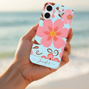 Rosa Florals - Pastel Vibes-Retro-Blume iPhone 16 Hülle