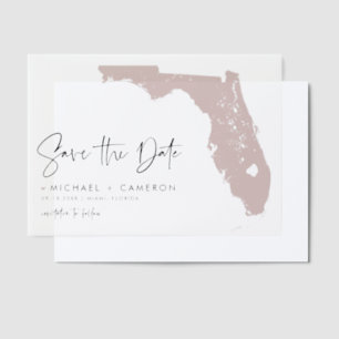 Rosa Florida Karte Save the Date Minimalistisch