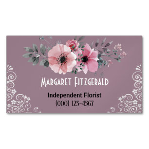 rosa, florierende Magnetkarte Magnetische Visitenkarte