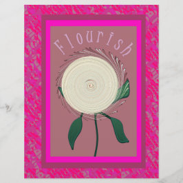 Rosa Flourish-Blumen-Schabblonenpapier 2-seitig
