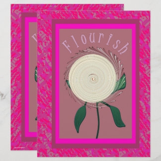Rosa Flourish-Blumen-Schabblonenpapier 2-seitig