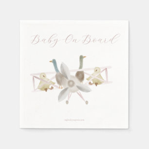 Rosa Flugzeug-Baby-Shower-Servietten Serviette