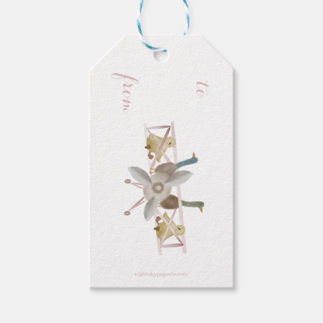 Rosa Flugzeug-Geschenkanhänger  Geschenkanhänger (Vorderseite)