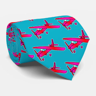 Rosa Flugzeug Krawatte, Aviatik-Geschenk für Pilot Krawatte