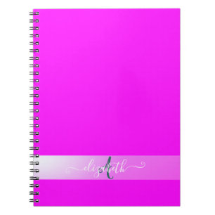 Rosa fluoreszierendes Monogramm Notizblock