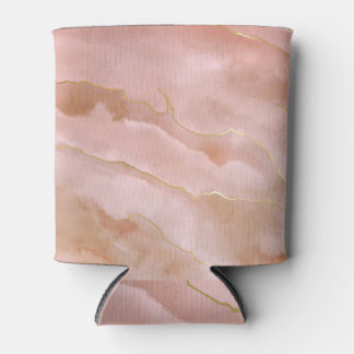 Rosa Flüssig-Marmor-Gold-Textur Dosenkühler