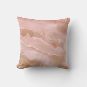 Rosa Flüssig-Marmor-Gold-Textur Kissen