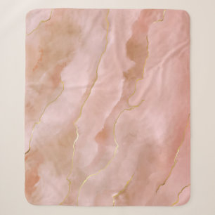 Rosa Flüssig-Marmor-Gold-Textur Sherpadecke