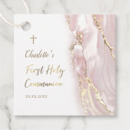 Rosa flüssige Marmor Erste Kommune Geschenkanhänger