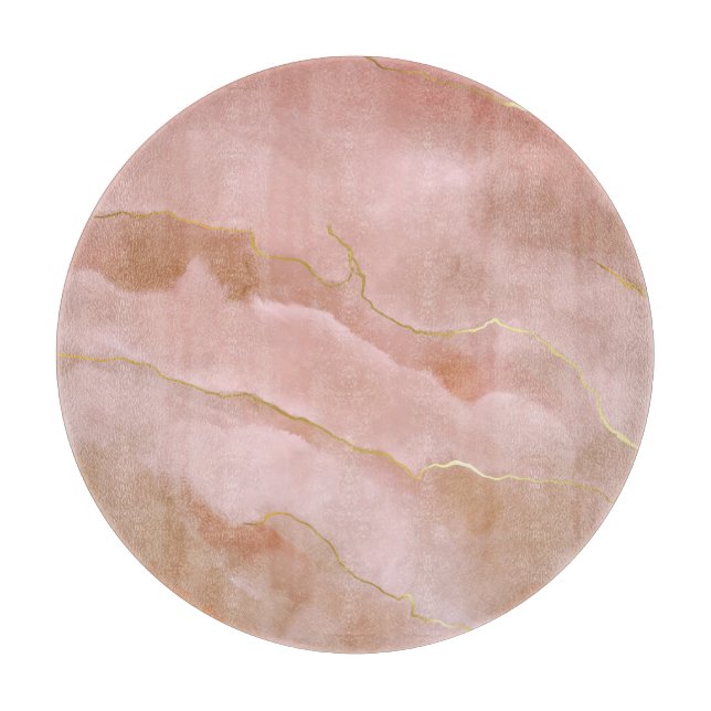 Rosa flüssige Marmorgoldfarbe Schneidebrett