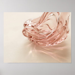 Rosa Flüssigglas-Skulptur-Wandkunst Poster
