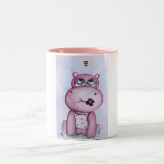 Rosa Flusspferd-Tasse Zweifarbige Tasse