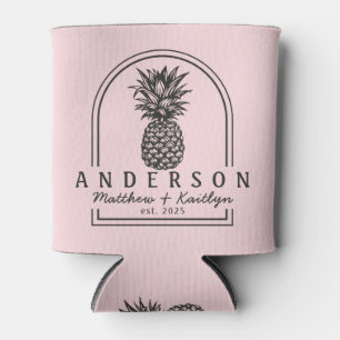 Rosa Flüstern & Schwarze Ananas Hochzeitsbogen & N Dosenkühler