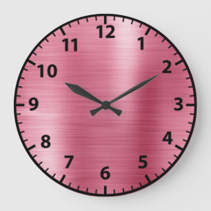 Rosa Folie Roségold Glamouröses Mädchen Acryl Wand Große Wanduhr