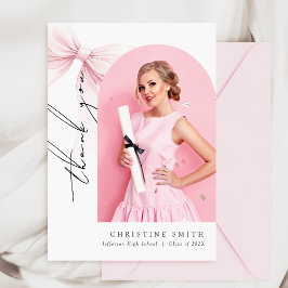 Rosa Foto Abschluss Arch Danke Karte