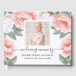 Rosa Foto Beileid Beerdigung Wasserfarbe Gästebuch