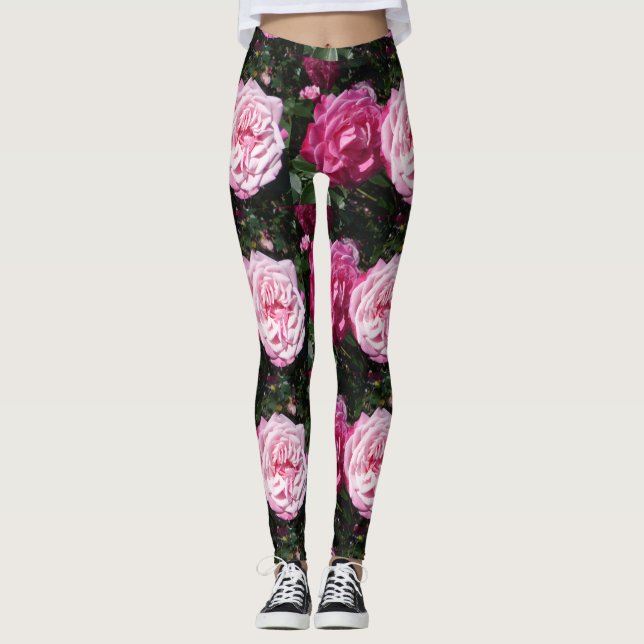 Rosa Foto Blumenkohl Leggings (Vorderseite)