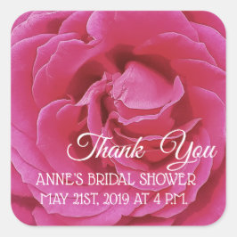 Rosa Foto Bridal ShowerSticker Quadratischer Aufkleber