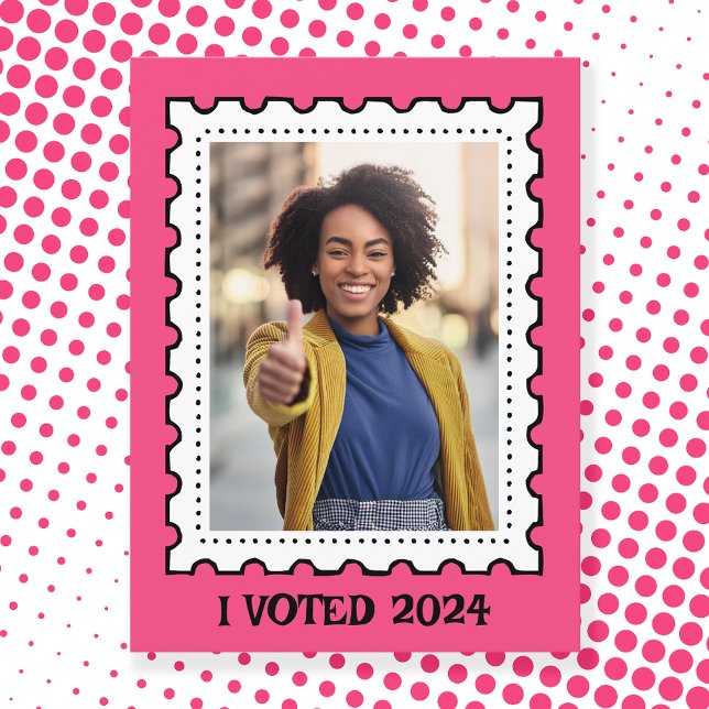 Rosa Foto Briefmarke Frauenrechtswahl Postkarte (Personalise this postcard with your own photo. You may add your own text too.)