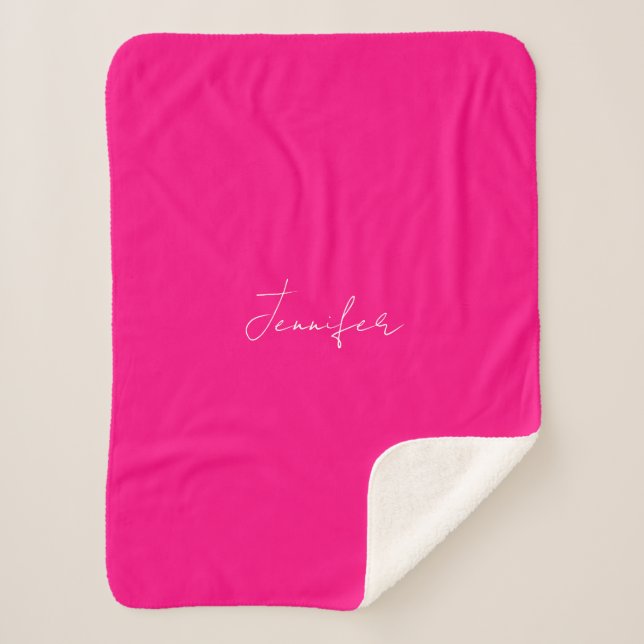 Rosa Foto Collage Name Blanket Sherpadecke (Vorderseite)