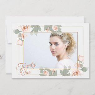 Rosa Foto - Einladung