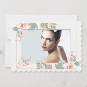 Rosa Foto - Einladung