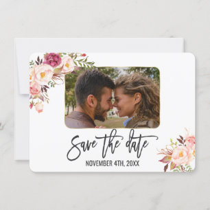 Rosa Foto Handschrift Save the Date