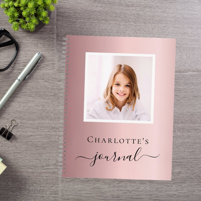 Rosa Foto Kinder Typografie Notizbuch (Von Creator hochgeladen)