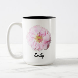 Rosa Foto mit Individuelle Name Zweifarbige Tasse