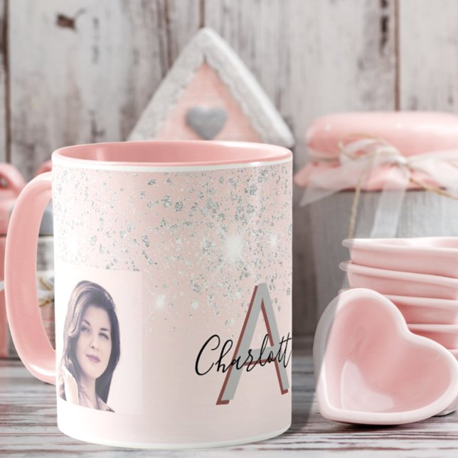 Rosa Foto-Monogramm Tasse (Von Creator hochgeladen)
