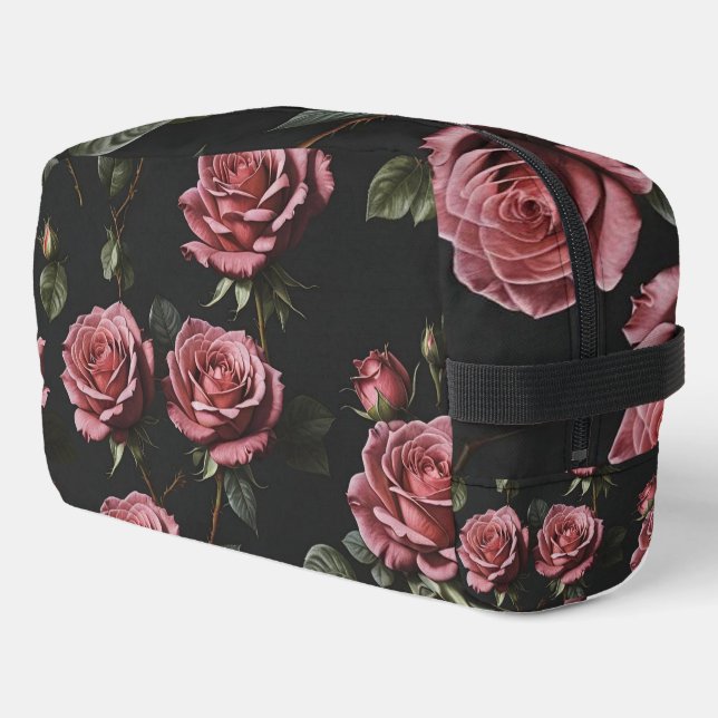 Rosa Foto realistische Rose Waschbeutel (Linke Seite)