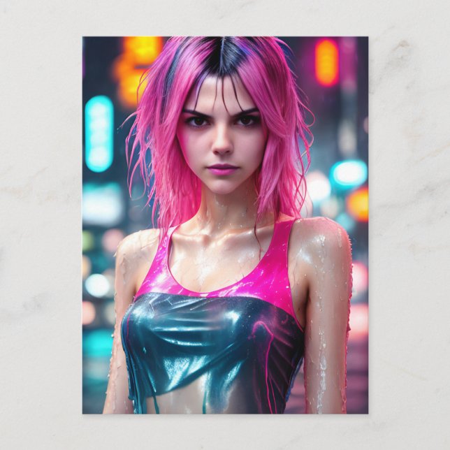 Rosa Foto Rosa Haare mit hoher Farbtiefe RAW Postkarte (Vorderseite)